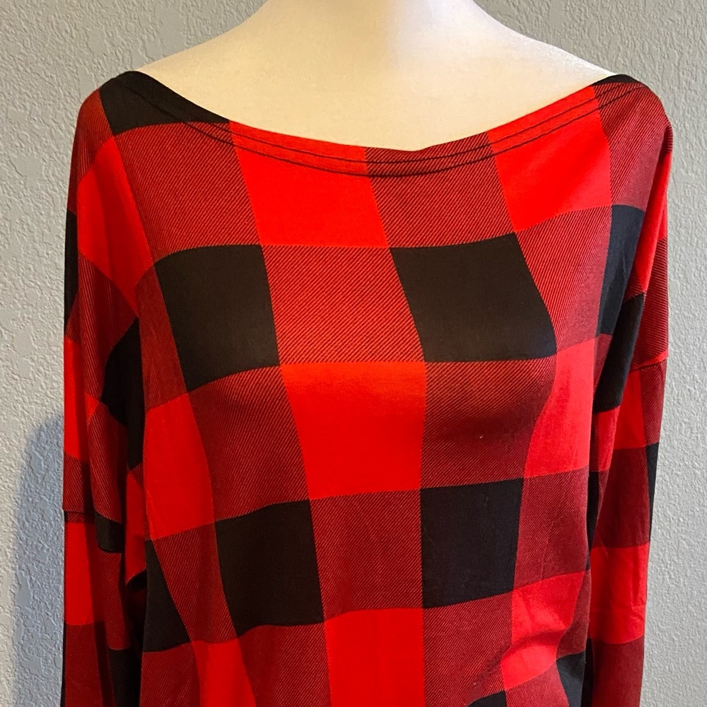 Red/Black Plaid Tunic, Size Small